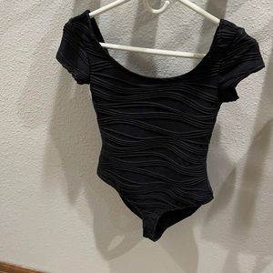 Forever 21 black short sleeved bodysuit